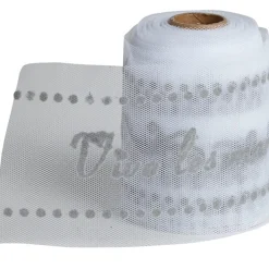 Rouleau de tulle vive les mariés blanc argenté-Gifi New