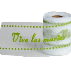 Rouleau de tulle vive les mariés blanc vert anis-Gifi Sale