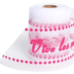 Rouleau de tulle vive les mariés blanc rose fuchsia-Gifi