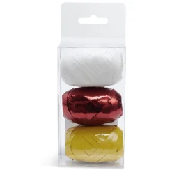 Ruban bolduc brillant blanc rouge doré x3-Gifi Discount