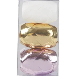 Ruban bolduc doré blanc rose x3-Gifi