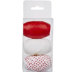 Ruban bolduc rouge et blanc x3-Gifi Outlet