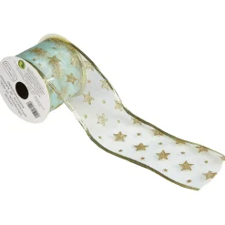 Ruban en organza à motifs dorés pour paquet cadeau 2,75 m-Gifi Sale