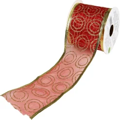 Ruban pour emballage cadeau rouge à paillettes-Gifi Hot