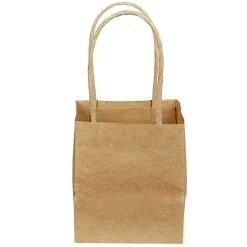 Sac à cadeau en papier kraft marron x5-Gifi Clearance
