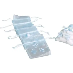 Sac à dragées bleu design tétine x6-Gifi