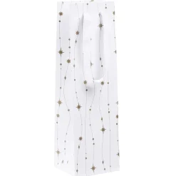 Sac cadeau à bouteille imprimé Noël doré-Gifi Outlet