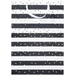 Sac cadeau blanc noir XL motifs pois doré-Gifi Hot