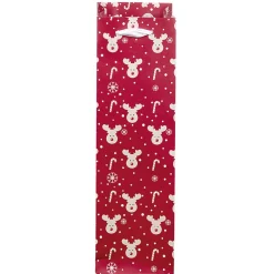 Sac cadeau bouteille motif Noël blanc rouge-Gifi Clearance