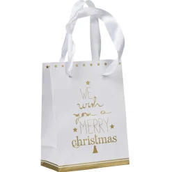 Sac cadeau de Noël blanc et doré petit modèle-Gifi Clearance