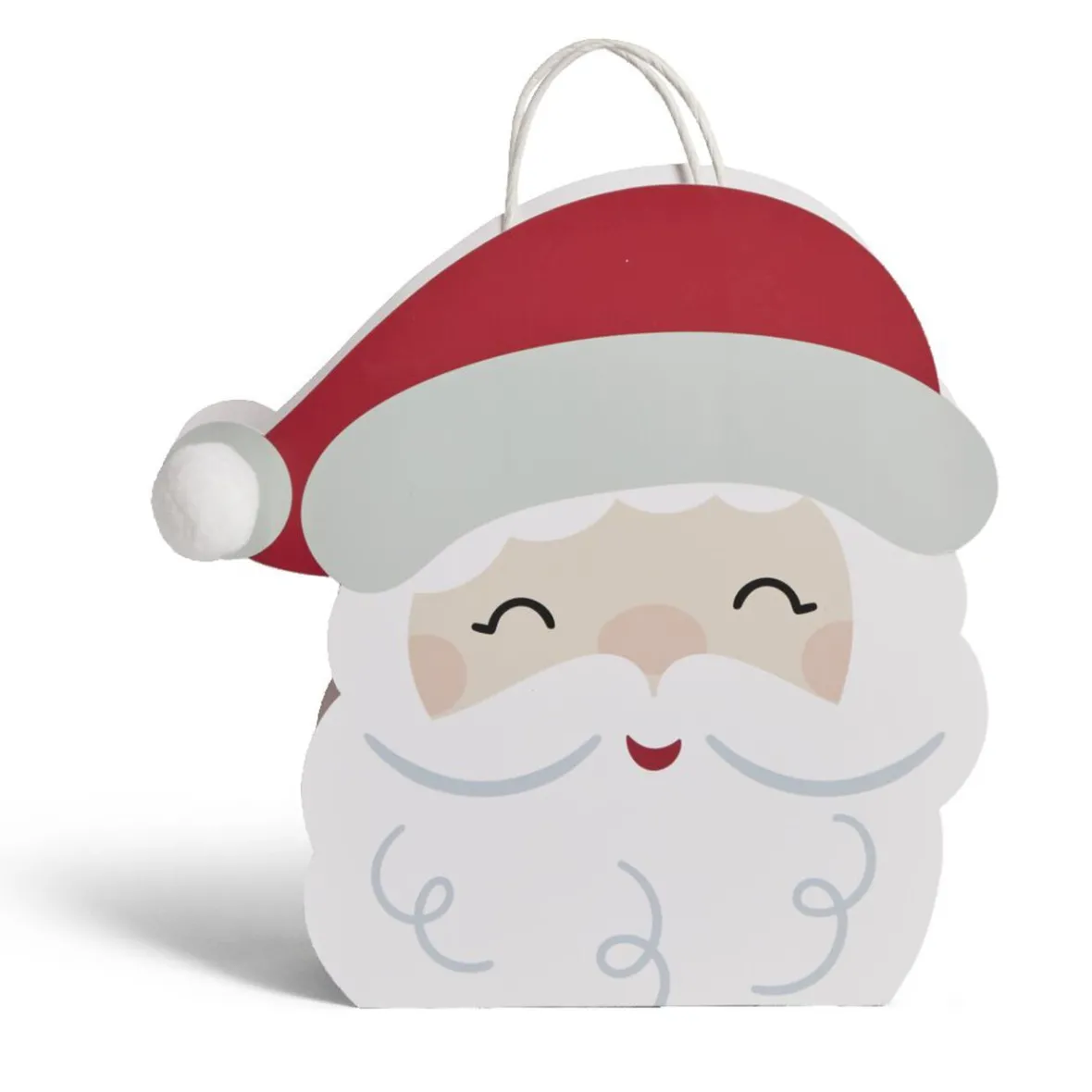 Sac cadeau fantaisie forme tête de père Noël 27xH29cm-Gifi Outlet