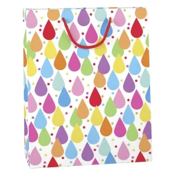 Sac cadeau goutte et point multicolore 22,9x17,5x9,8cm-Gifi Outlet