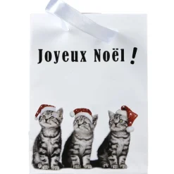 Sac cadeau Joyeux Noël motif chats petit modèle-Gifi New