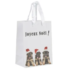 Sac cadeau Joyeux Noël motif chiens petit modèle-Gifi Clearance