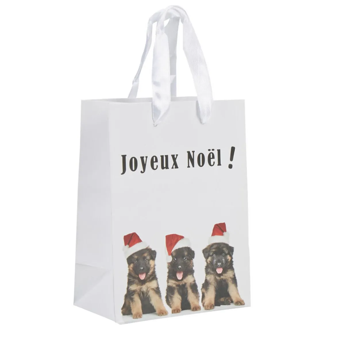 Sac cadeau Joyeux Noël motif chiens petit modèle-Gifi Clearance