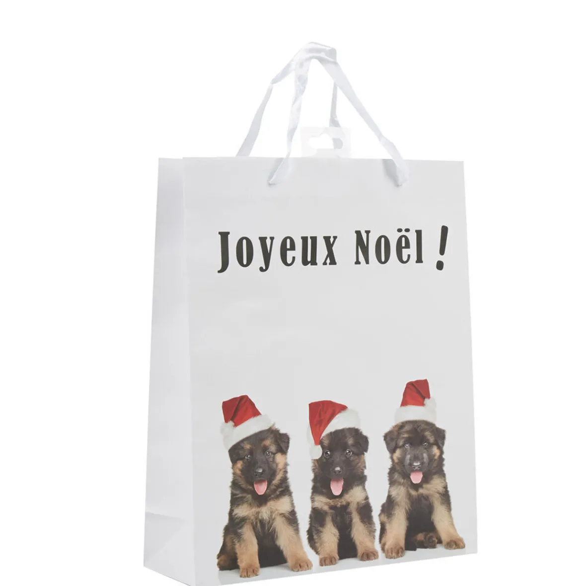 Sac cadeau Joyeux Noël motif chiens modèle moyen-Gifi Outlet