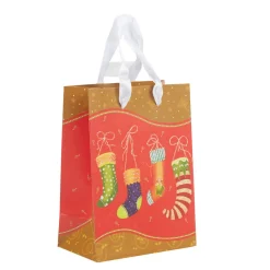 Sac cadeau motif chaussettes Noël petit modèle-Gifi Outlet