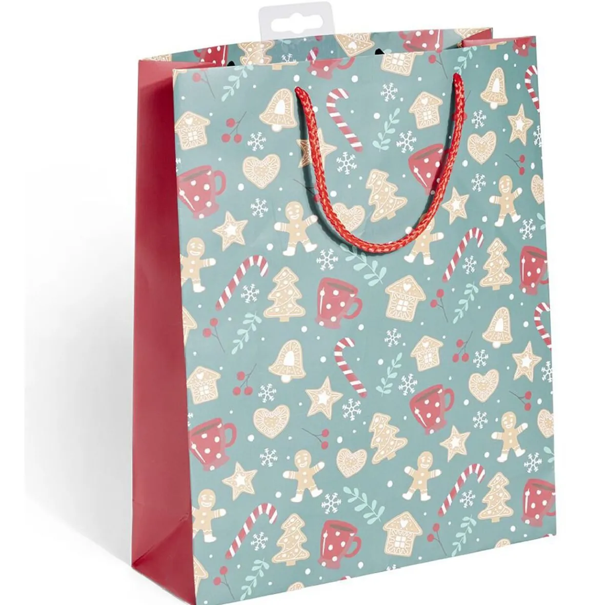 Sac cadeau motif gnome Père Noël ou biscuit pain d'épices - Taille M-Gifi Sale