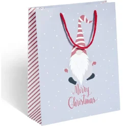 Sac cadeau motif gnome Père Noël ou biscuit pain d'épices - Taille M-Gifi Sale