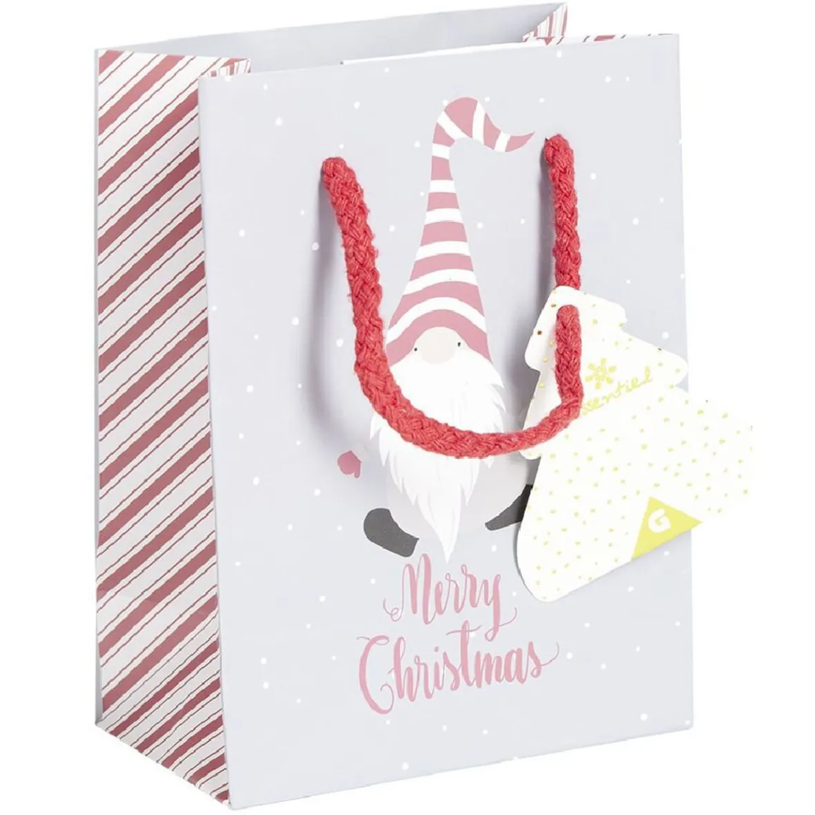 Sac cadeau motif gnome Père Noël ou biscuit pain d'épices - Taille S-Gifi Sale