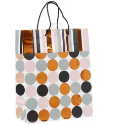 Sac cadeau motifs rayures et pois brillants modèle moyen-Gifi Online