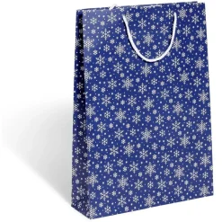 Sac cadeau Noël argenté ou bleu - Taille L-Gifi
