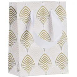 Sac cadeau Noël Blanc Doré taille S-Gifi New