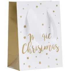 Sac cadeau Noël Blanc Doré taille S-Gifi New