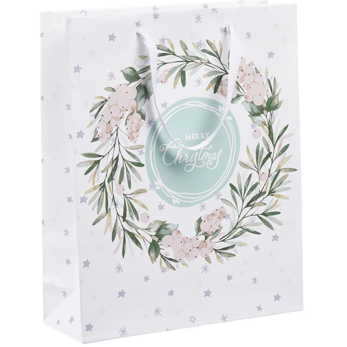 Sac cadeau Noël design jardin d'hiver L26x32 cm-Gifi New