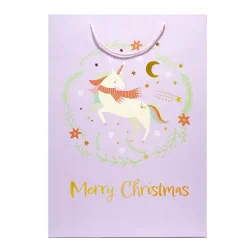 Sac cadeau Noël enfant licorne ou dinosaure 33xH46cm - 2 modèles-Gifi