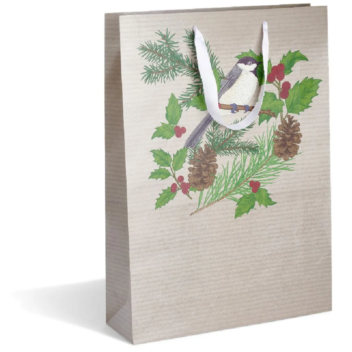 Sac cadeau Noël grand format motif traditionnel rouge et blanc-Gifi Outlet