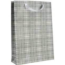 Sac cadeau Noël Gris Vert taille L-Gifi Discount