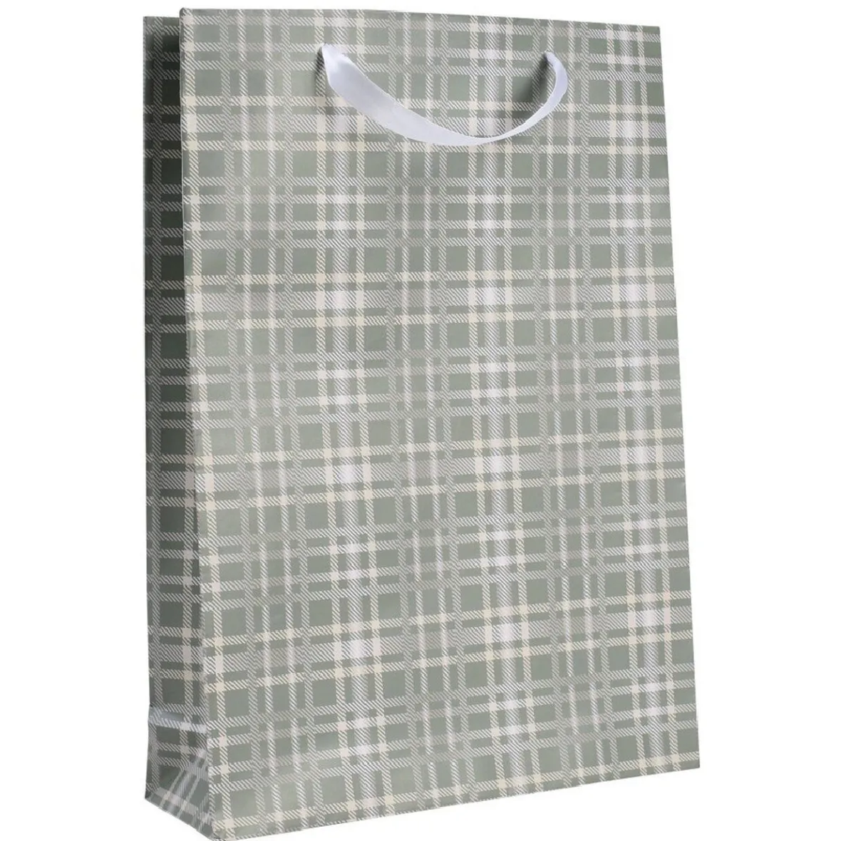 Sac cadeau Noël Gris Vert taille L-Gifi Discount