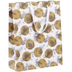 Sac cadeau Noël motif nature Taille M L26xH32cm-Gifi Outlet