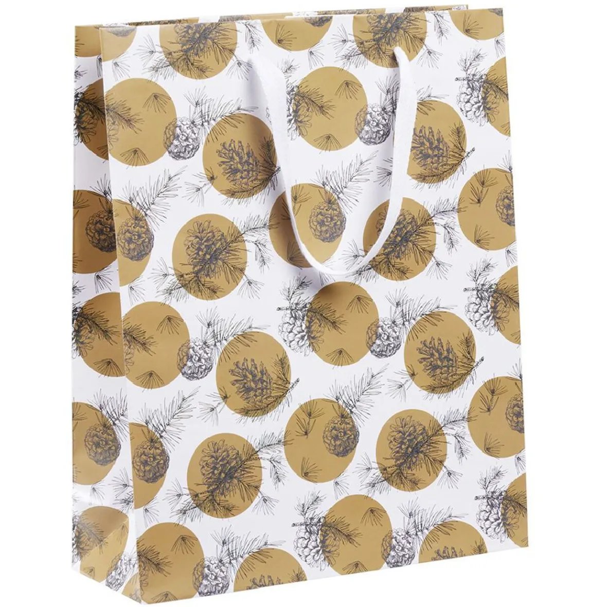 Sac cadeau Noël motif nature Taille M L26xH32cm-Gifi Outlet