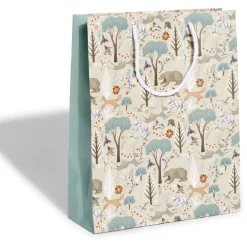 Sac cadeau Noël motif nature - Taille M-Gifi New