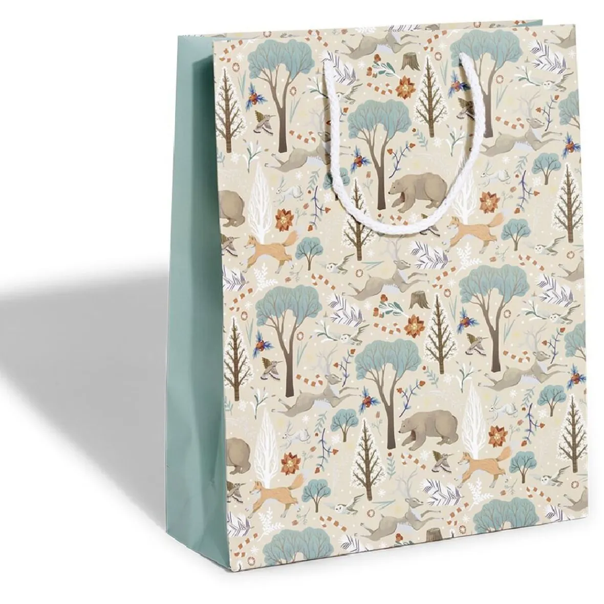 Sac cadeau Noël motif nature - Taille M-Gifi New