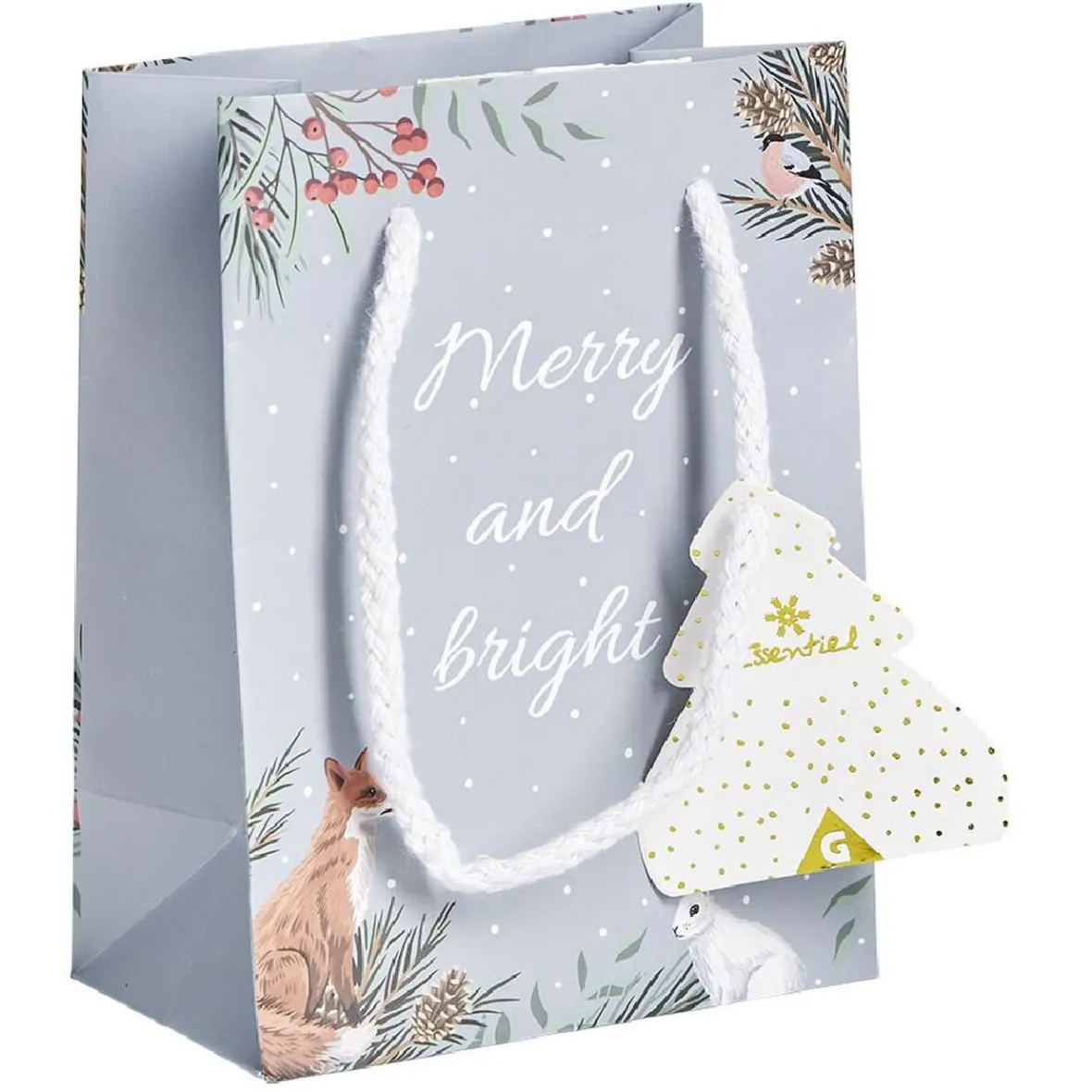 Sac cadeau Noël motif nature - Taille S-Gifi Sale