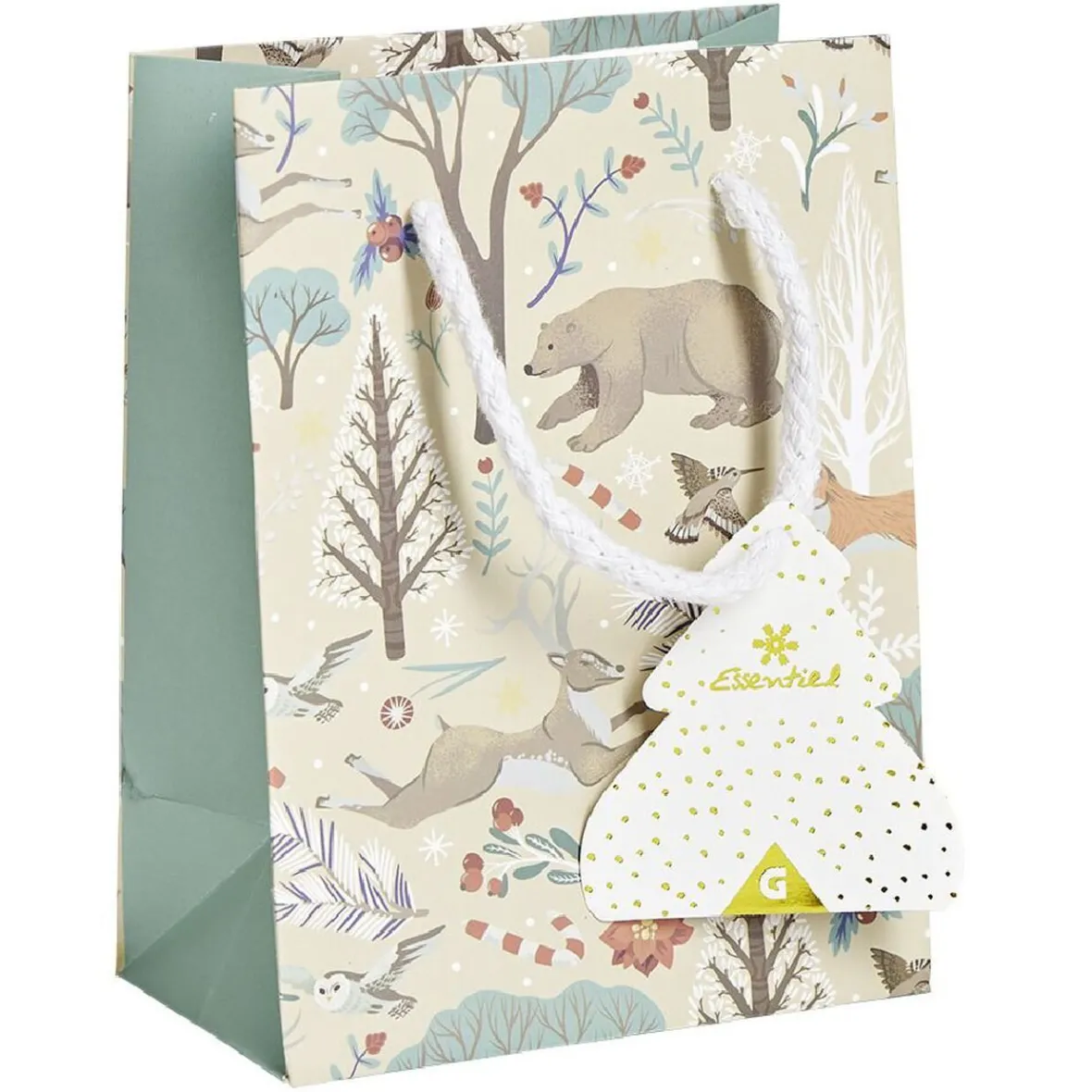 Sac cadeau Noël motif nature - Taille S-Gifi Sale