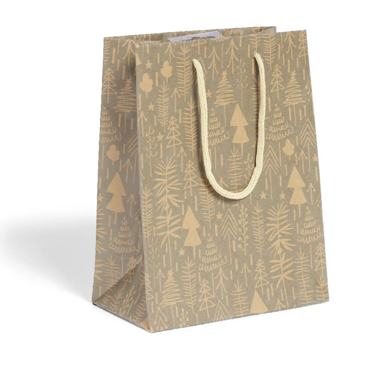 Sac cadeau Noël papier recyclé imprimé 17,5x10xH23cm - 2 modèles-Gifi Sale