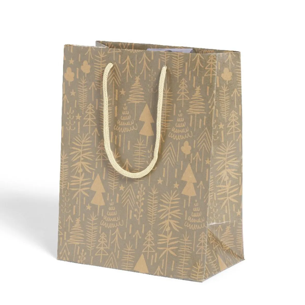 Sac cadeau Noël papier recyclé imprimé 17,5x10xH23cm - 2 modèles-Gifi Sale