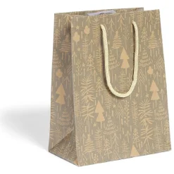 Sac cadeau Noël papier recyclé imprimé 17,5x10xH23cm - 2 modèles-Gifi Sale