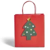 Sac cadeau Noël rouge motif sapin 24xH25cm-Gifi Online