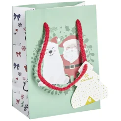 Sac cadeau Noël rouge ou vert à motifs -Taille S-Gifi Online