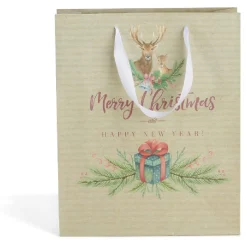 Sac cadeau Noël taille M motif traditionnel-Gifi