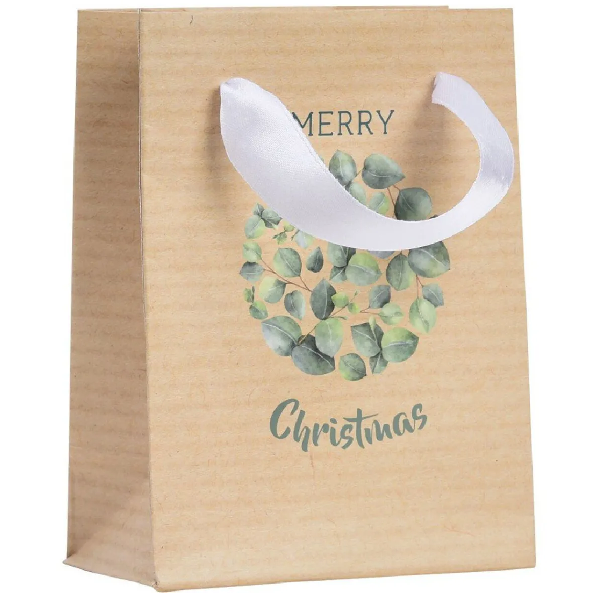 Sac cadeau Noël Vert Naturel taille S-Gifi