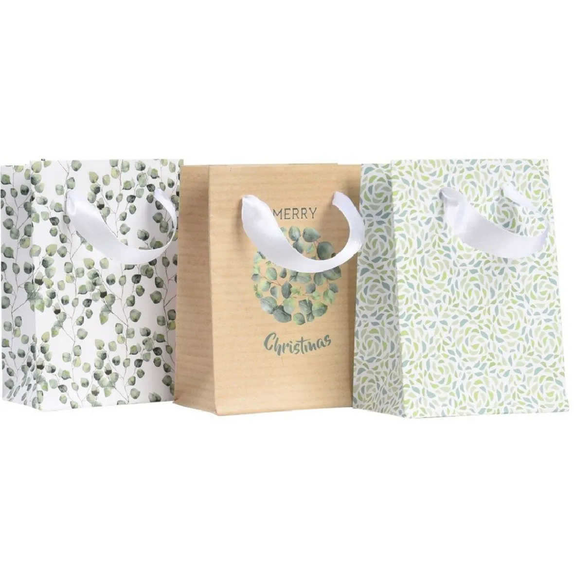 Sac cadeau Noël Vert Naturel taille S-Gifi