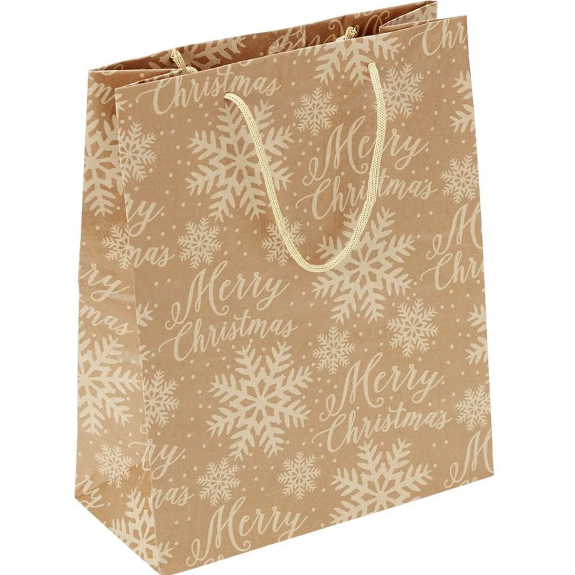 Sac cadeau papier recyclé certifié FSC® imprimé marron Taille L-Gifi Outlet