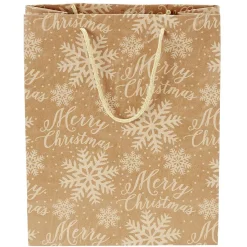 Sac cadeau papier recyclé certifié FSC® imprimé marron Taille L-Gifi Outlet