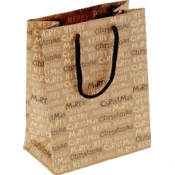 Sac cadeau papier recyclé certifié FSC® marron lanière rouge Taille M-Gifi Clearance